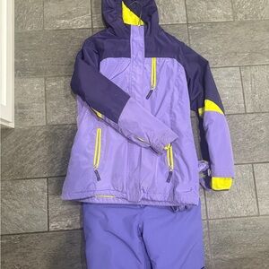 Lands' End Purple and Yellow Girls Size 14/16 Snow Suit